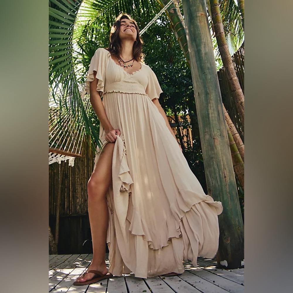 Free People Free-est Malta Maxi‎ Dress Color French Oak Size M